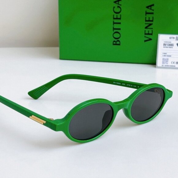 Bottega Veneta Green Sunglasses with Gold Detail
